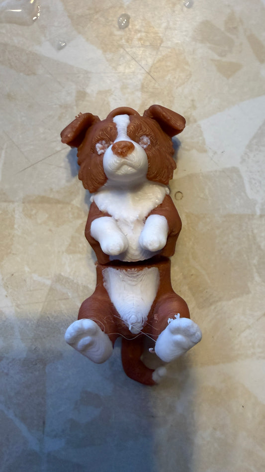 Border Collie Flexi Keychain – Articulated Dog Keychain, Hand Painted Black & White, Red & White or Merle